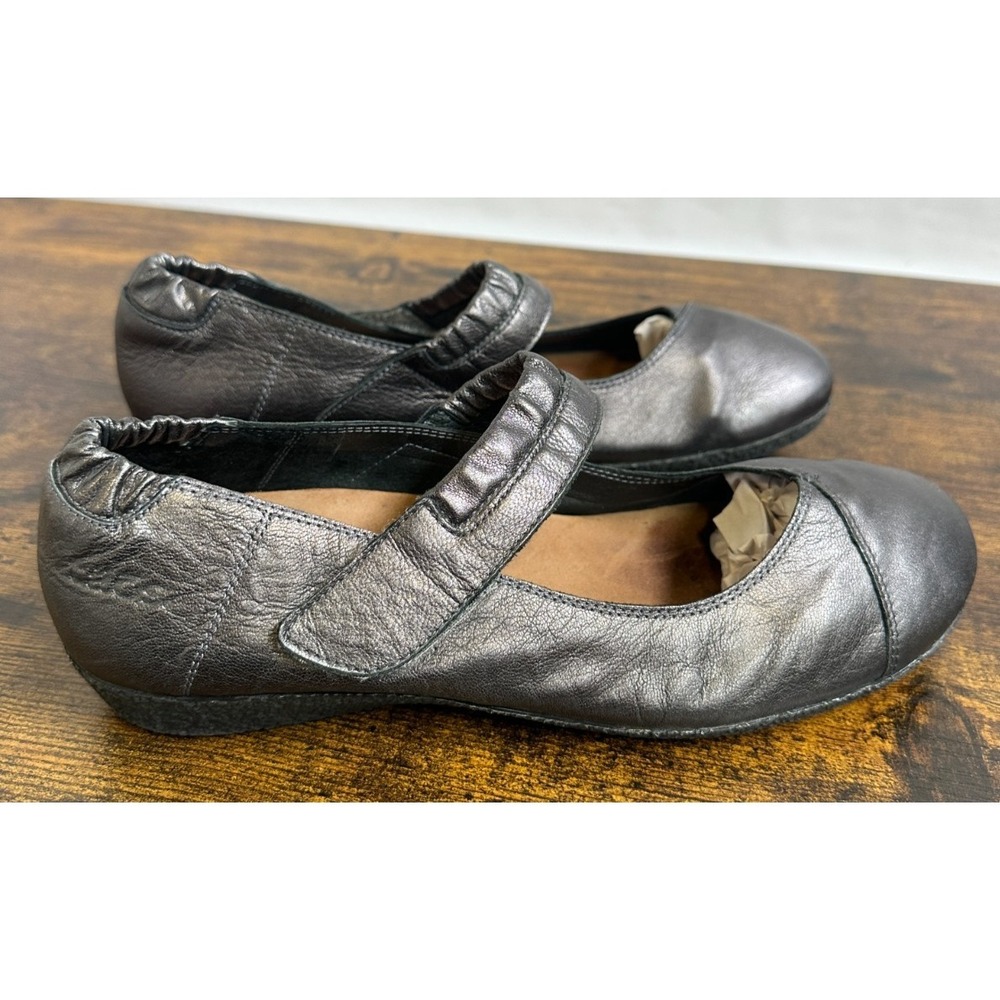 Taos Mary Jane Flats Metallic Leather Comfort Shoe Sz 39 US 8 8.5 Office Travel - Picture 2 of 13